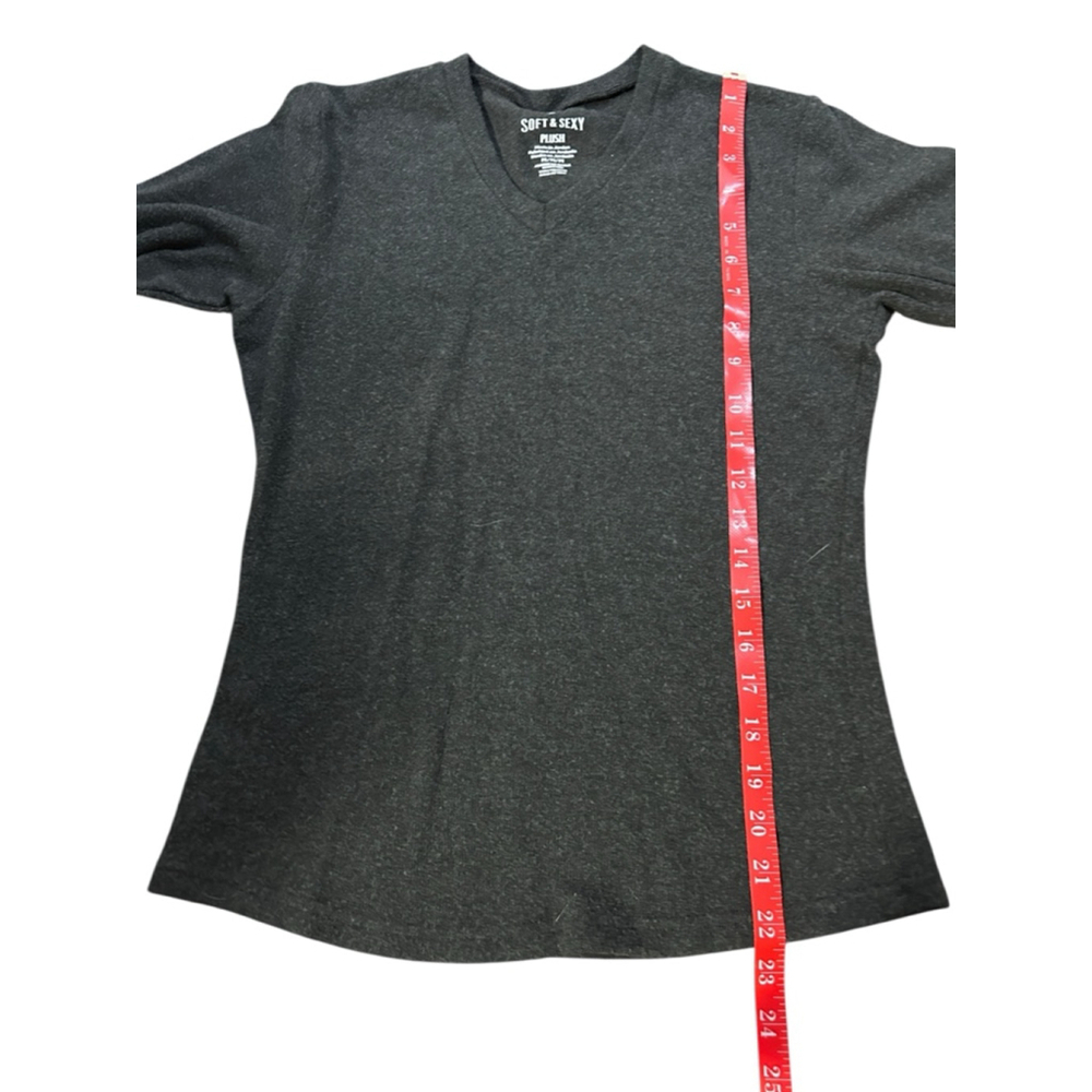American Eagle Outfitters Gray Long Sleeve V-Neck Tee M - Picture 3 of 6